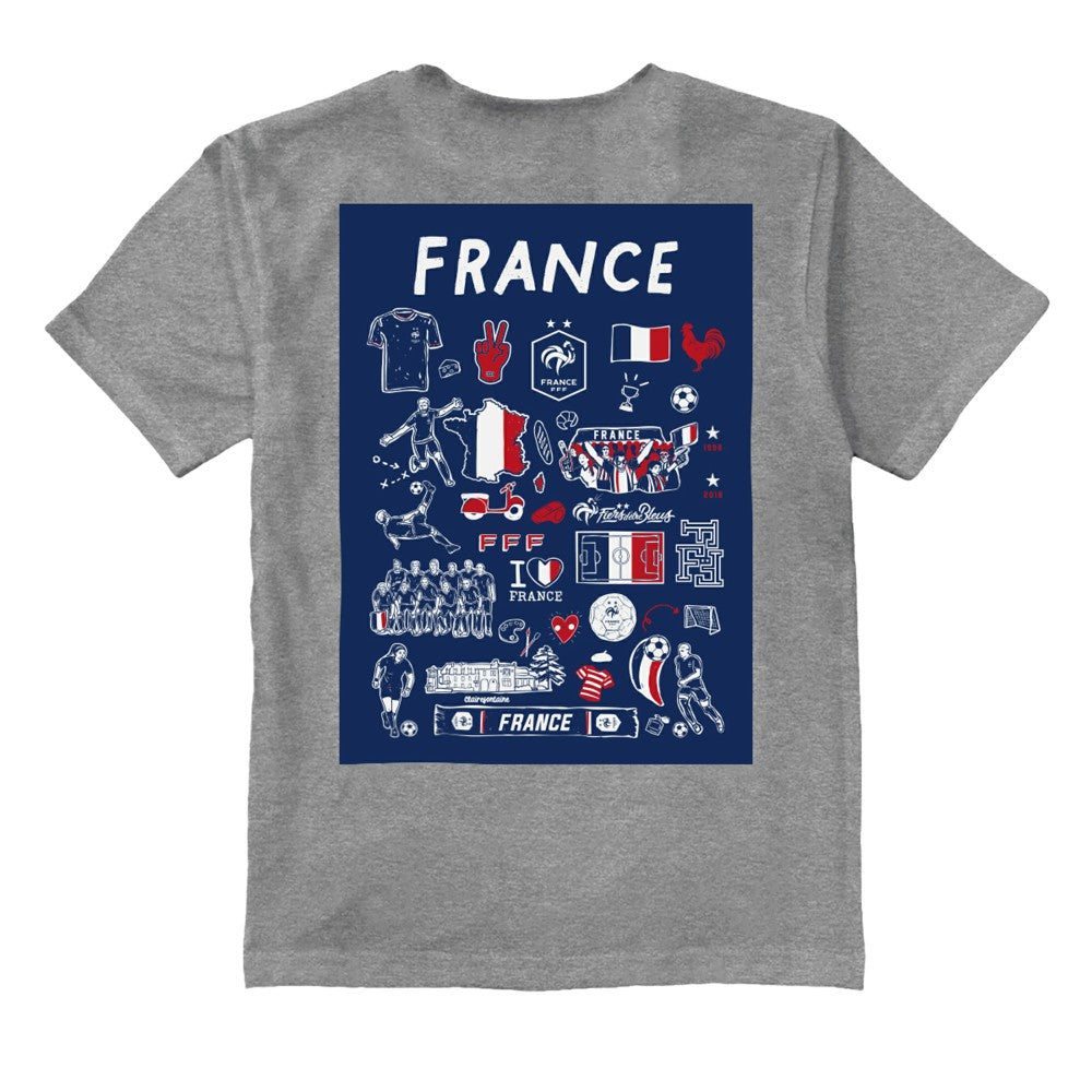 France National Team Vive La Fete Youth Impressions Artwork T-Shirt for sale - Gray