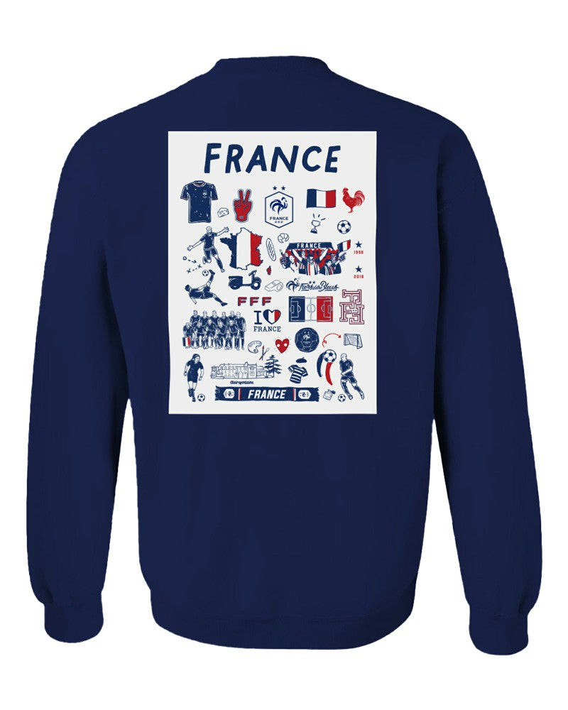 France National Team Vive La Fete Women's Impressions Artwork Sweatshirt for sale - Navy