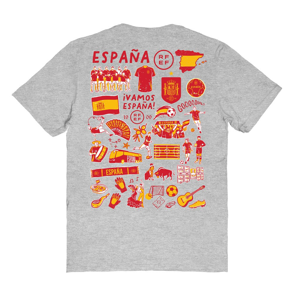 Spain National Team Vive La Fete Women's Impressions Artwork Fitted T-Shirt for sale - Gray