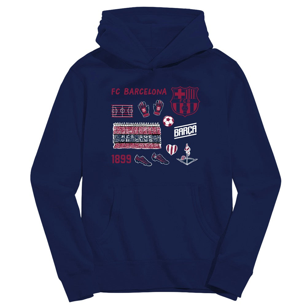 Barcelona Vive La Fete Toddler Impressions Icons Hoodie on sale - Navy