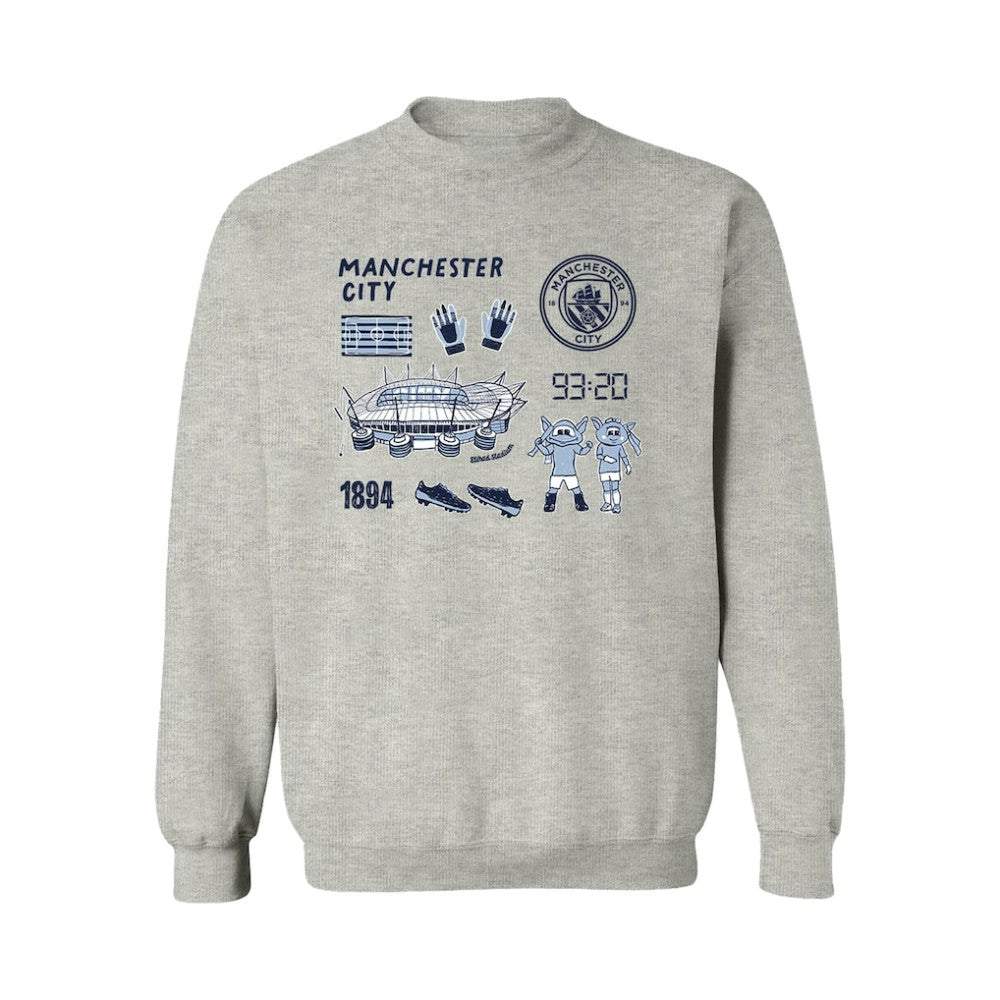 Manchester City Vive La Fete Women's Impressions Icons Sweatshirt Discount - Gray