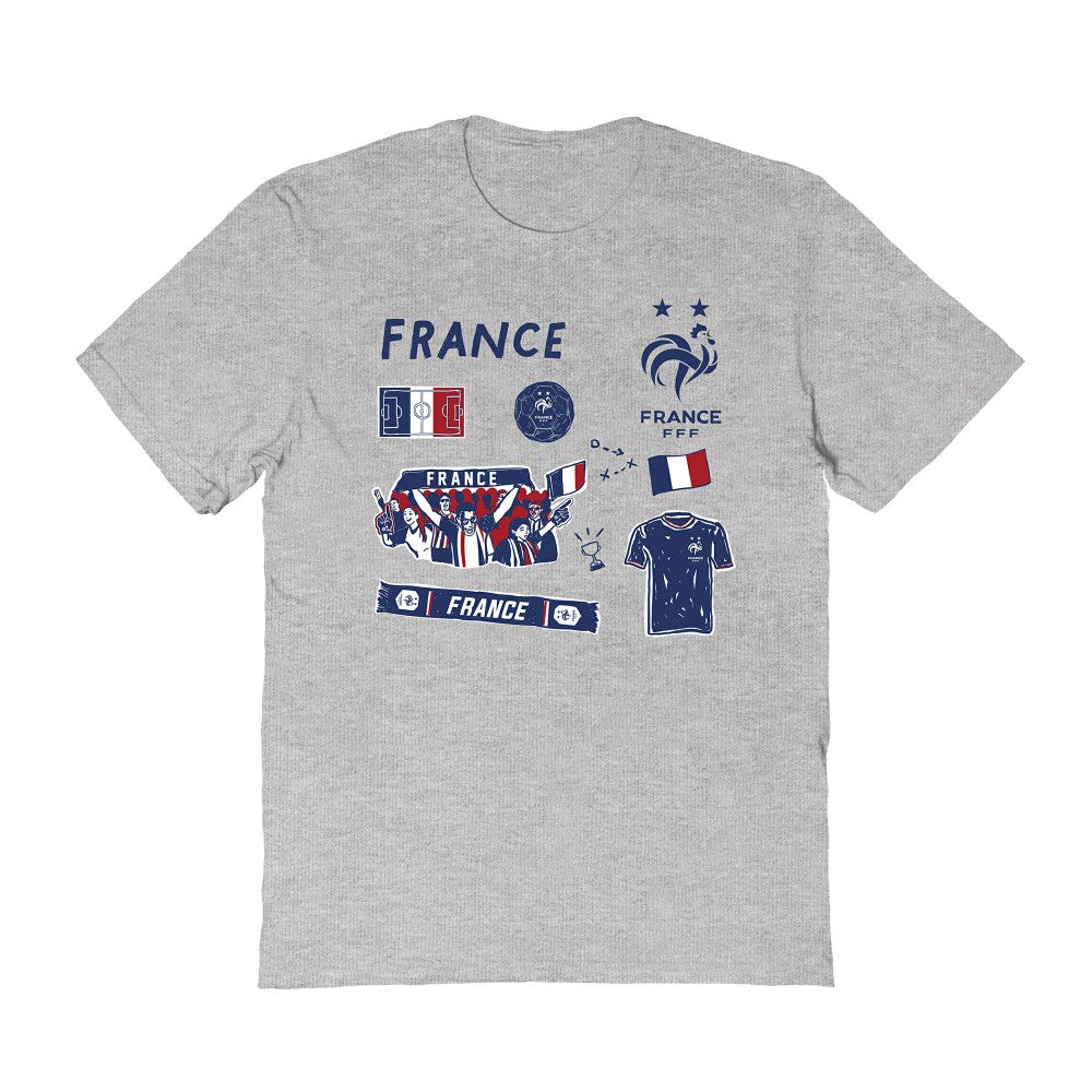 France National Team Vive La Fete Women's Impressions Icons T-Shirt for sale - Gray