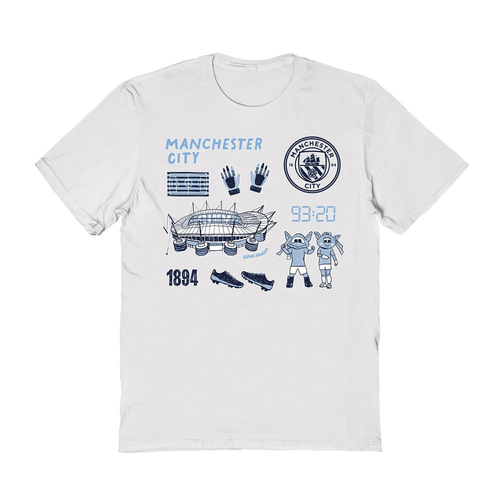 Manchester City Vive La Fete Women's Impressions Icons T-Shirt Discount - White