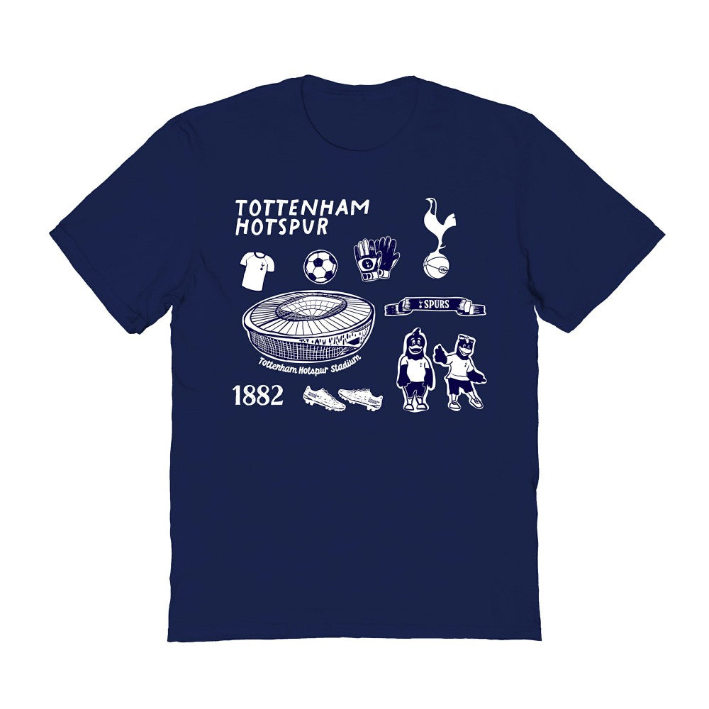 Tottenham Hotspur Vive La Fete Women's Impressions Icons T-Shirt Sale - Navy