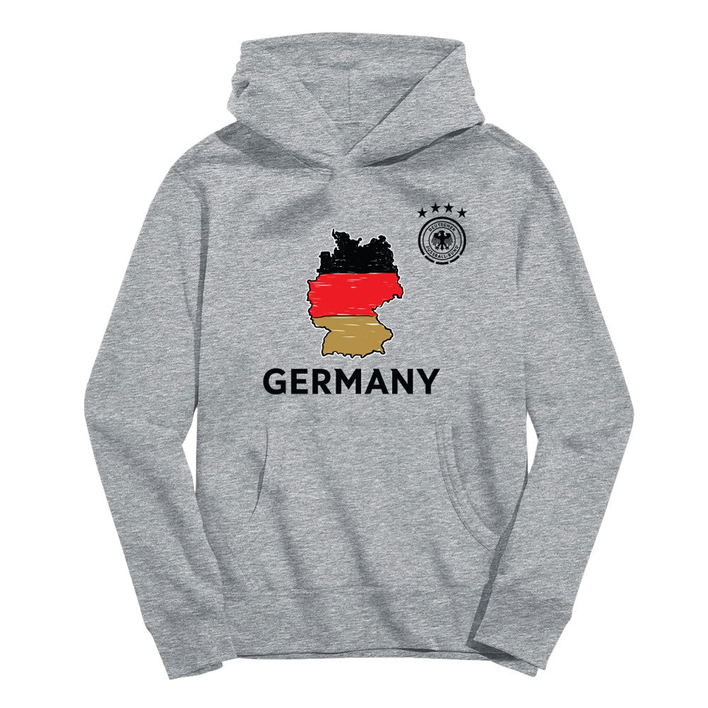 Germany National Team Vive La Fete Youth Map Style Hoodie for sale - Gray