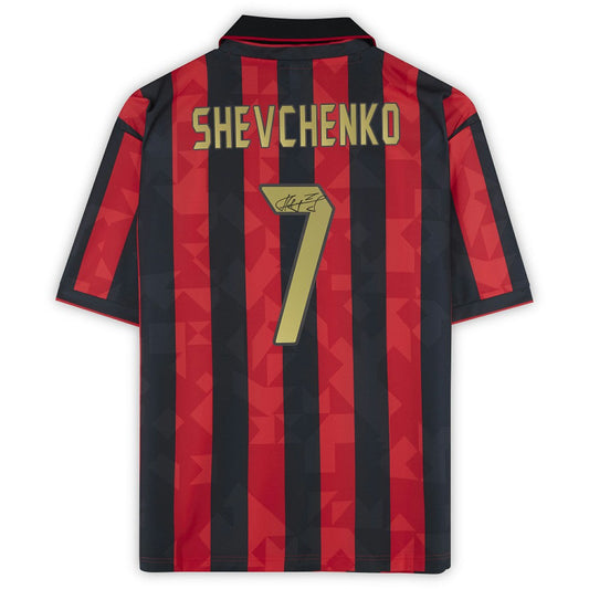 Andriy Shevchenko AC Milan Autographed 1994 Red/Black Home Jersey on sale - Icons