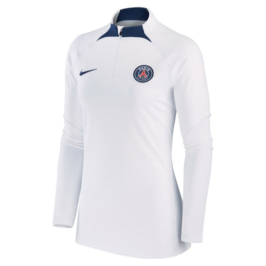 Paris Saint-Germain Women's Strike Drill Raglan Performance Quarter-Zip Top on sale - White