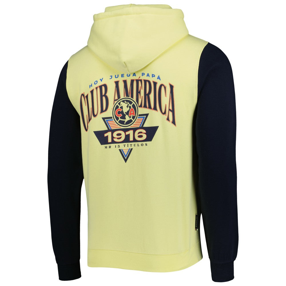 Club America Retro Raglan Pullover Hoodie Discount - Yellow
