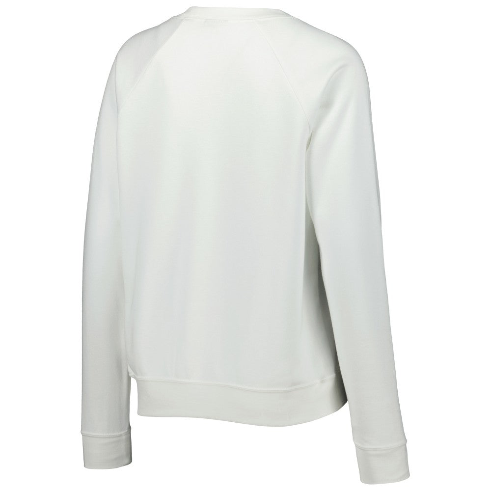 Brazil National Team Women's Lockup Varsity Tri-Blend Raglan Pullover Sweatshirt for sale - White