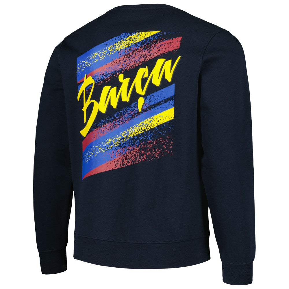 Barcelona Vintage Pullover Sweatshirt on sale - Navy