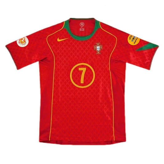 Figo #7 Retro Portugal Home Jersey Euro 2004