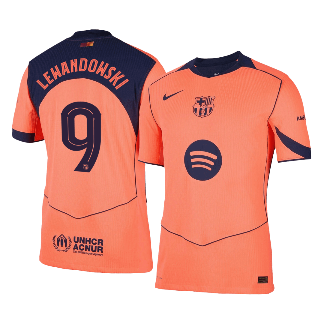 LEWANDOWSKI #9 Barcelona Third Match Jersey Player Version 2025/26 - UCL