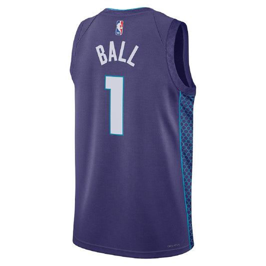 Unisex Charlotte Hornets LaMelo Ball #1 Purple Swingman Jersey - Statement Edition