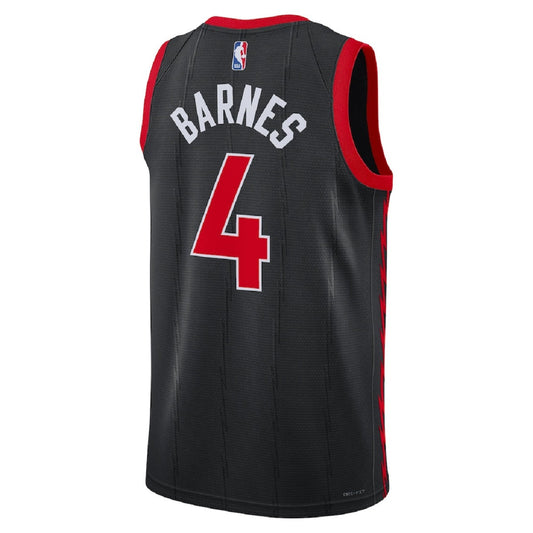 Unisex Toronto Raptors Scottie Barnes #4 Black Swingman Jersey - Statement Edition
