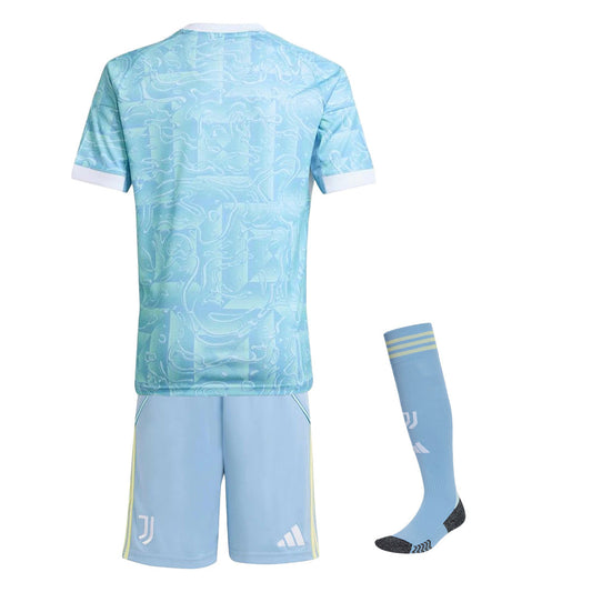 Kids Juventus Away Jersey Full Kit 2025/26