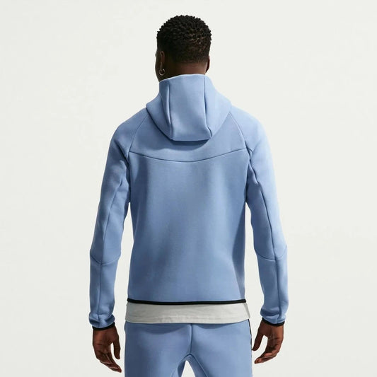 2026-27 England Men's Full-Zip Tech Fleece Hoodie Work Blue/White
