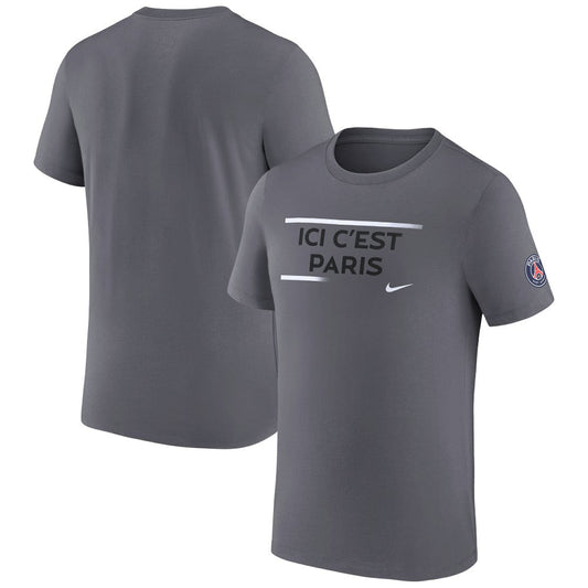 Paris Saint-Germain Verbiage T-Shirt on sale - Gray