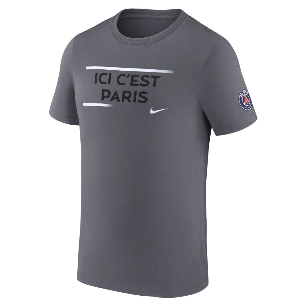 Paris Saint-Germain Verbiage T-Shirt on sale - Gray