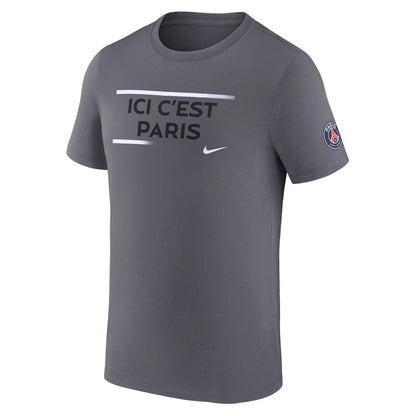 Paris Saint-Germain Verbiage T-Shirt on sale - Gray