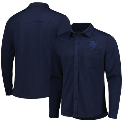 USMNT Antigua Streamer Diamond Button-Up Shacket for sale - Navy