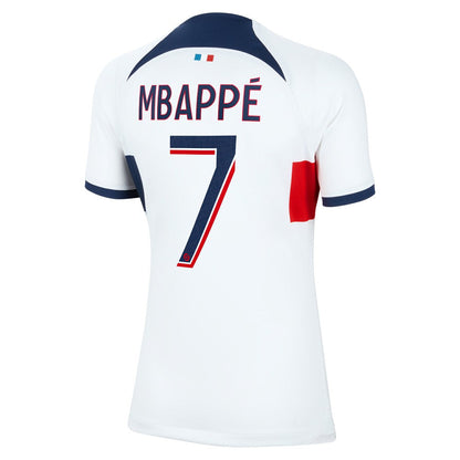 Kylian Mbappe Paris Saint-Germain Women's 2023/24 Away Stadium Replica Player Jersey on sale - White