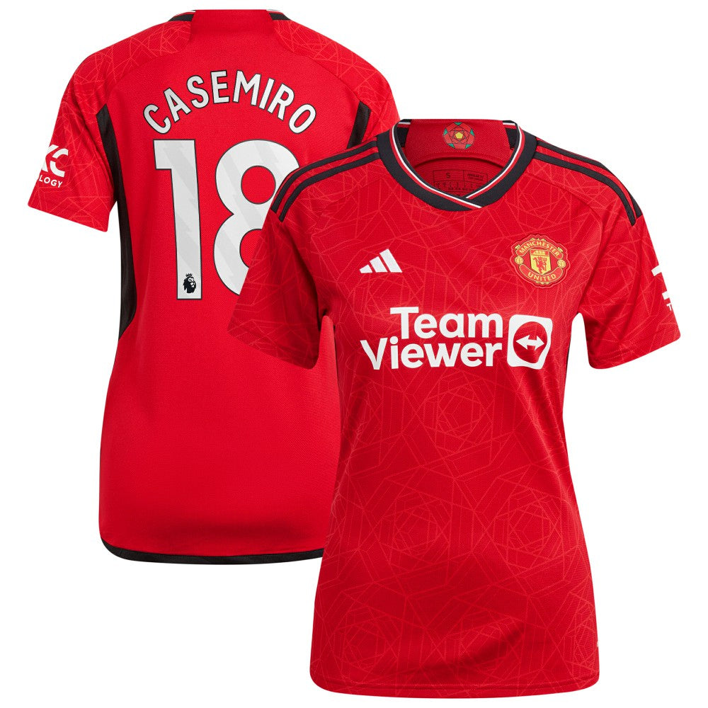 Casemiro Manchester United Women's 2023/24 Home Replica Player Jersey Discount - Red