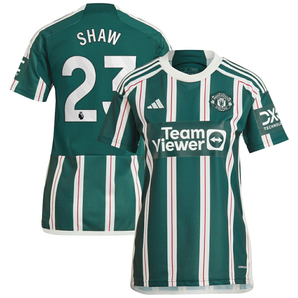 Luke Shaw Manchester United Women's 2023/24 Away Replica Player Jersey Discount - Green