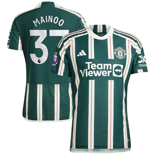Kobbie Mainoo Manchester United 2023/24 Away Player Jersey Discount - Green