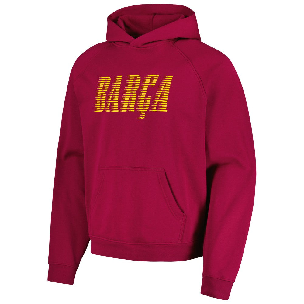 Barcelona Team Oversized Raglan Pullover Hoodie on sale - Red