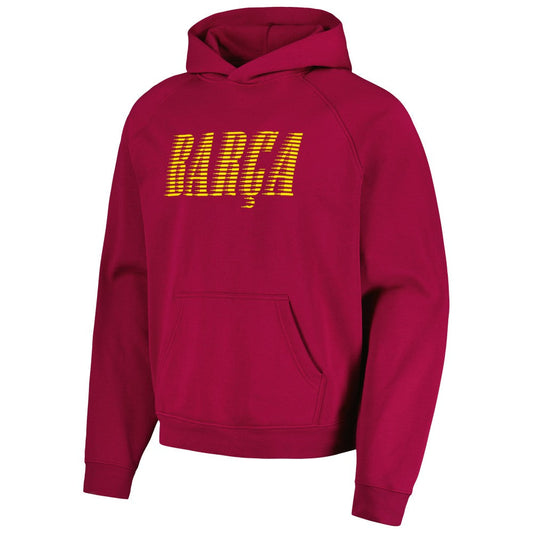 Barcelona Team Oversized Raglan Pullover Hoodie on sale - Red