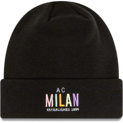AC Milan New Era Wordmark Cuffed Knit Hat on sale - Black