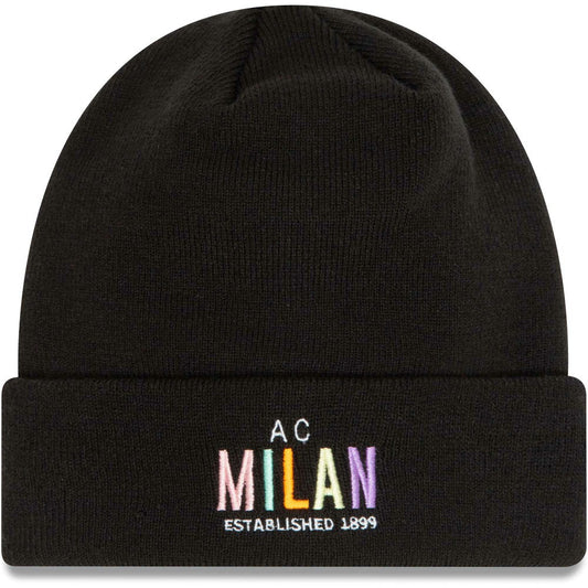 AC Milan New Era Wordmark Cuffed Knit Hat on sale - Black