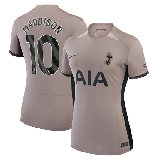 James Maddison Tottenham Hotspur Women's 2023/24 Third Stadium Replica Player Jersey – Tan