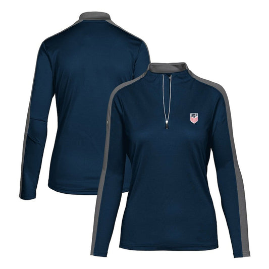 USMNT Levelwear Women's Quarter-Zip Pullover Top for sale - Navy