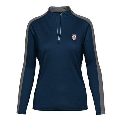 USMNT Levelwear Women's Quarter-Zip Pullover Top for sale - Navy