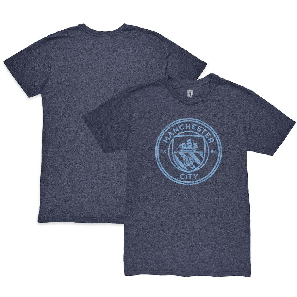 Manchester City Color Crest Twisted Tri-Blend T-Shirt Discount - Heather Navy