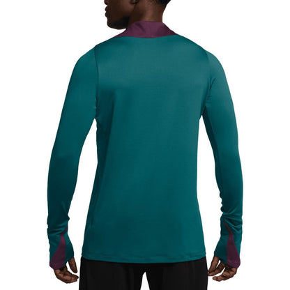 Paris Saint-Germain 2024/25 Strike Drill Performance Quarter-Zip Long Sleeve Top for sale - Teal