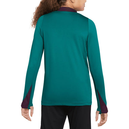 Paris Saint-Germain Youth 2024/25 Strike Drill Quarter-Zip Long Sleeve Performance Training Top on sale - Teal