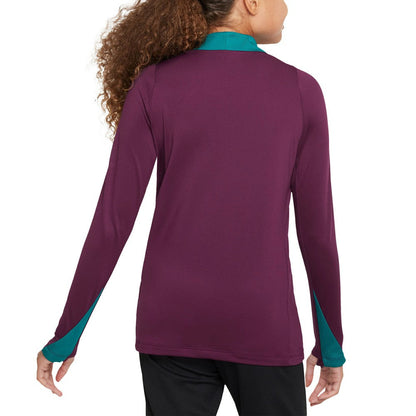 Paris Saint-Germain Youth 2024/25 Strike Drill Quarter-Zip Long Sleeve Performance Training Top on sale - Burgundy