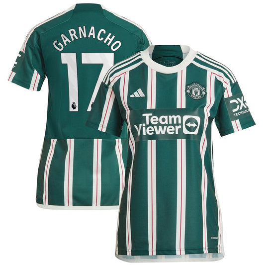 Alejandro Garnacho Manchester United Women's 2023/24 Away Replica Player Jersey – Green