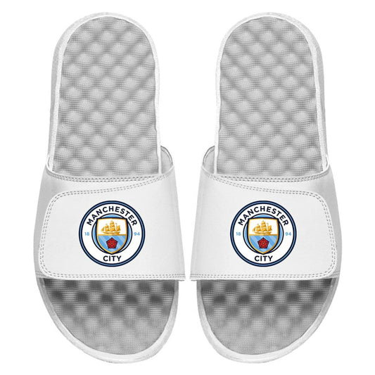 Manchester City ISlide Youth Primary Logo Slide Sandals Discount - White