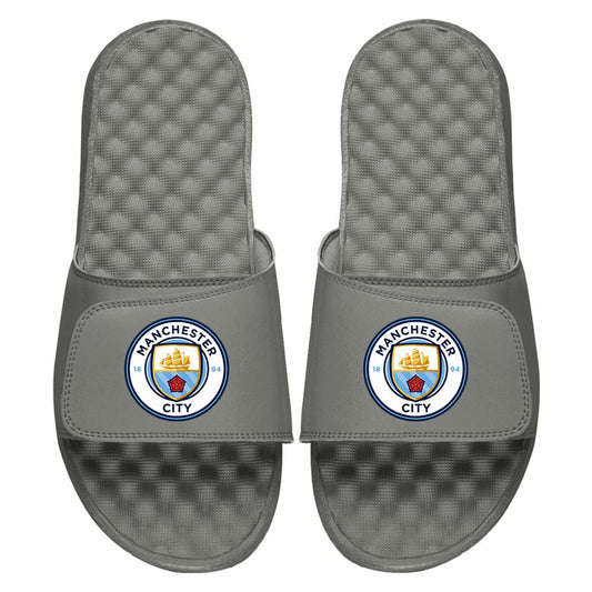 Manchester City ISlide Primary Logo Slide Sandals Discount - Gray