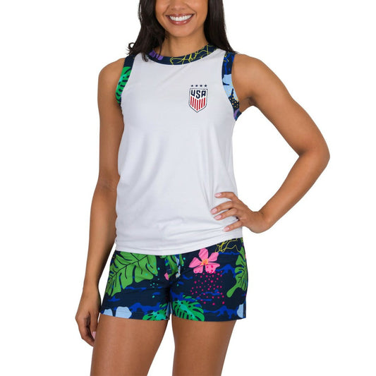 USWNT Concepts Sport Women's Roamer Knit Tank Top & Shorts Set on sale - White
