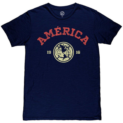 Club America 1863FC Established Slub T-Shirt Discount - Navy