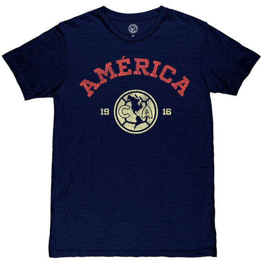 Club America 1863FC Established Slub T-Shirt Discount - Navy