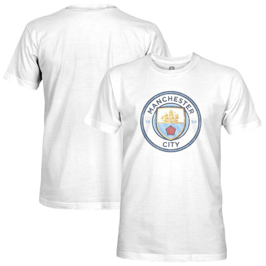 Manchester City 1863FC Color Crest Slub T-Shirt Discount - White