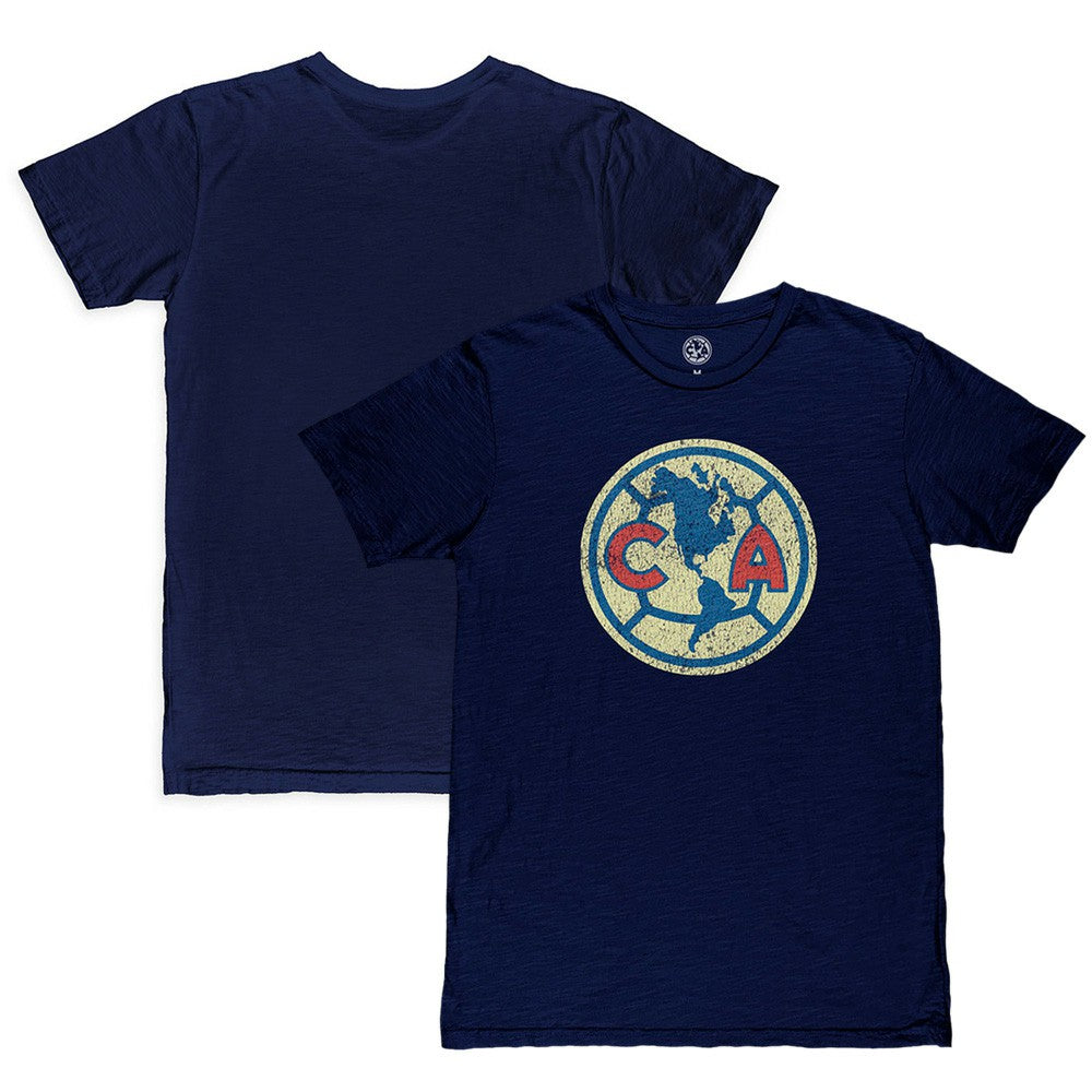Club America 1863FC Color Crest Slub T-Shirt Discount - Navy
