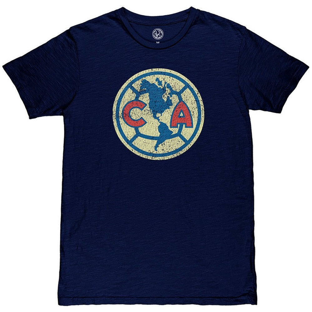 Club America 1863FC Color Crest Slub T-Shirt Discount - Navy