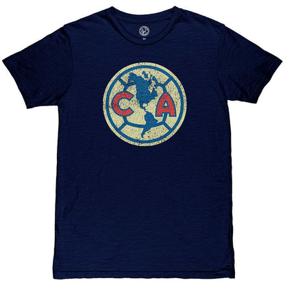 Club America 1863FC Color Crest Slub T-Shirt Discount - Navy