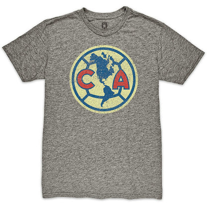 Club America 1863FC Color Crest Twisted Tri-Blend Slub T-Shirt Discount - Heather Gray